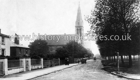 Broomhill Road and Congregational Church, Woodford Green, Essex. c.1910's